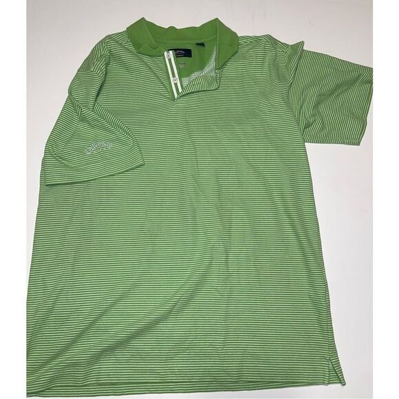 Callaway Golf X Series Polo 1/4 Button Down ‎ Size XXL - Green/White Striped A24 - Picture 1 of 8
